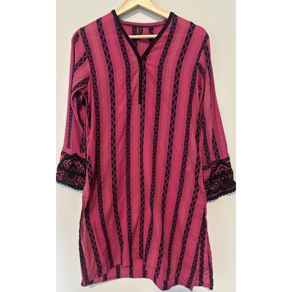 Women's Beech Tree Pakistani/ Indian Kurta embroidery apparel Size 8